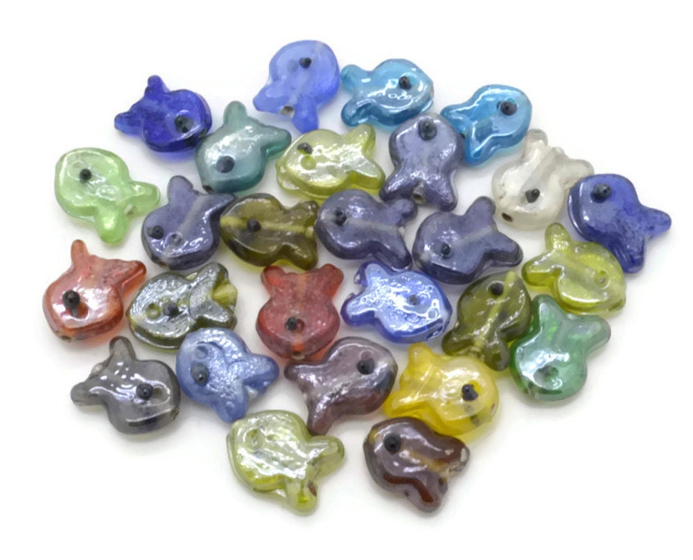 Popular items for glass fish beads on Etsy