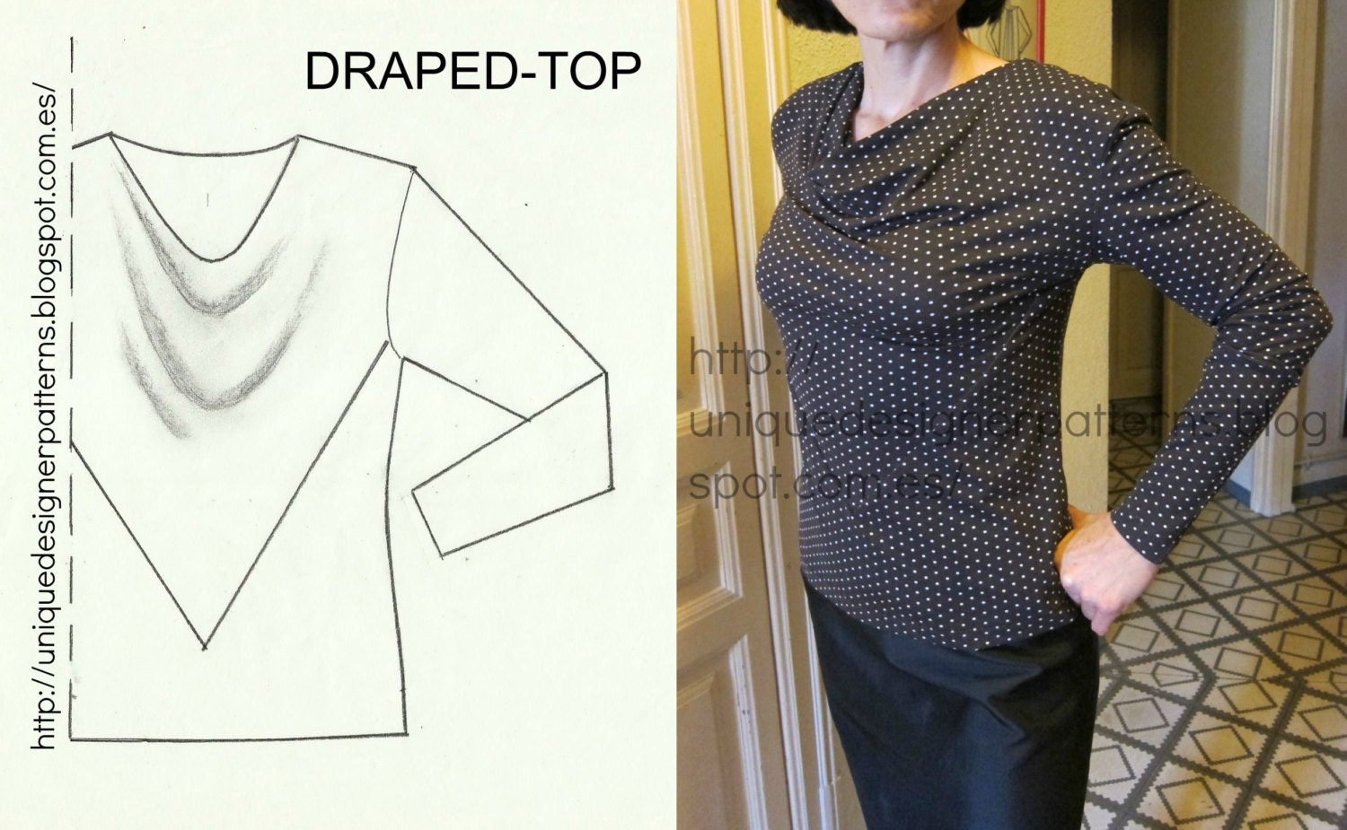 Reserved for Maura. DRAPED TOP pattern.-