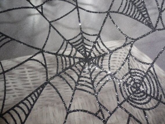 Halloween Spider Web Webs sheer Fabric Spooky by Cottagexpressions