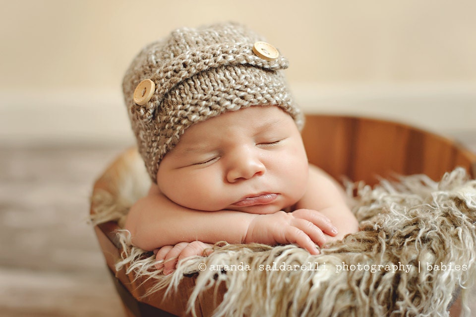 brown and cream beanie