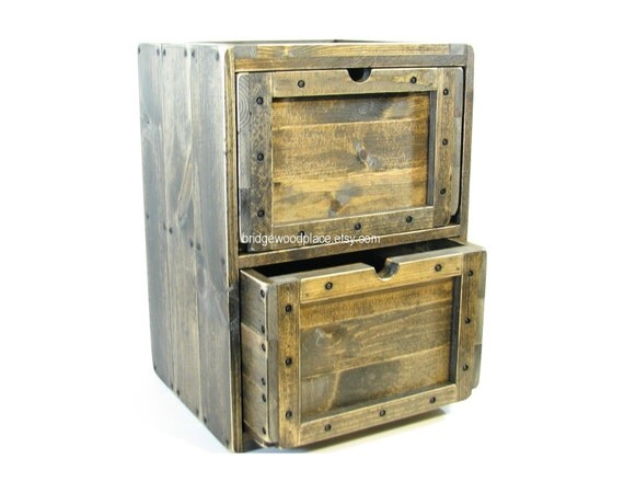 Wooden Crate Dresser Wood Chest of Drawers 2 by BridgewoodPlace