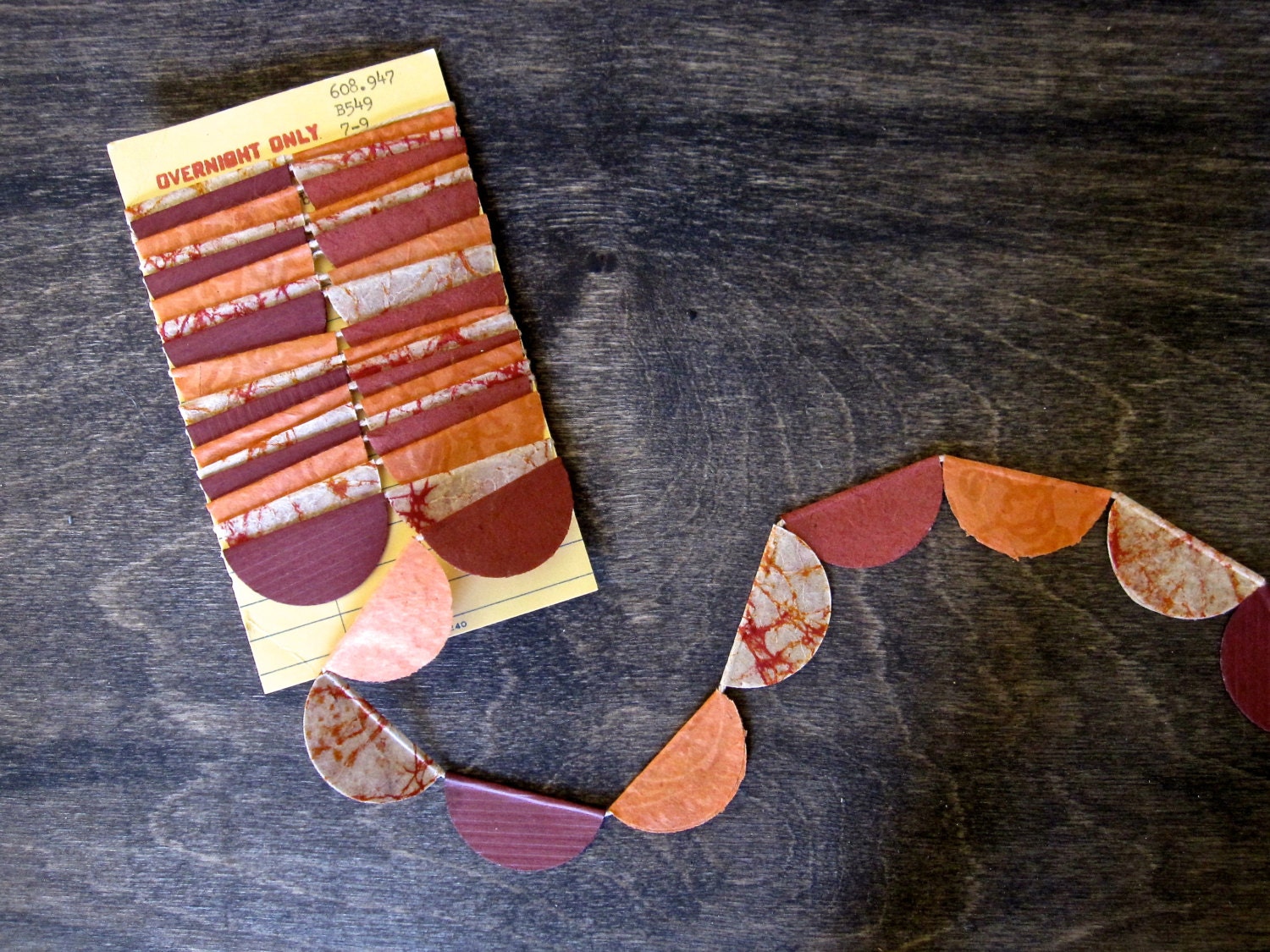 Silk Road Spice Color Garland - Rich Red and Orange Paisley Paper Bunting - Palimpsestic