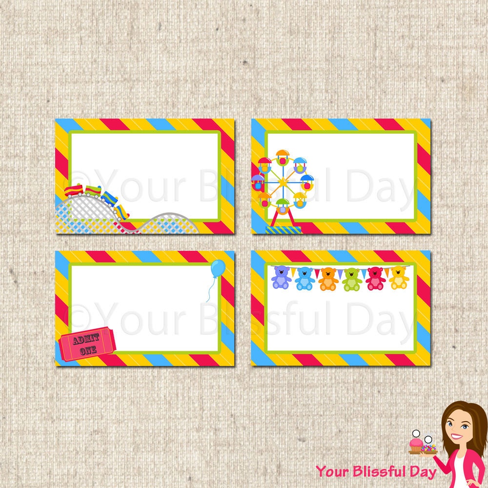 PRINTABLE Carnival Fun Label Tents Il_570xn