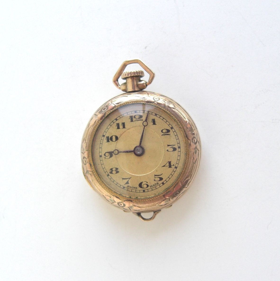 Antique HELBROS Pocket Watch Gold Small by lucra on Etsy