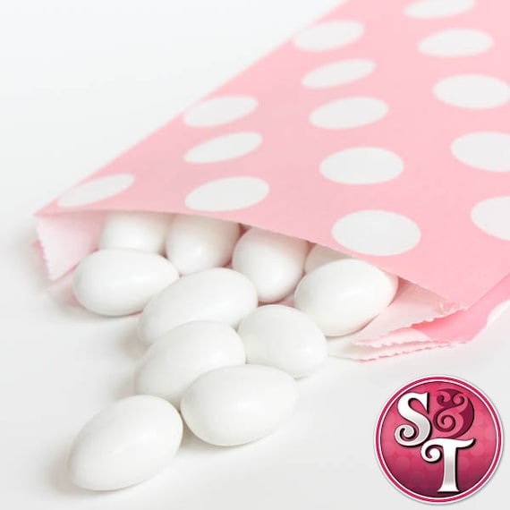 Dot Light Pink Goodie Favor Treat Bags - Qty 12 Il_570xn
