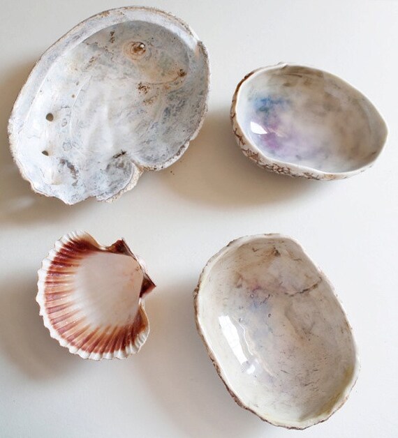 Ceramic Seashell Bowls Beach Themed Abalone by tjCervantesArt