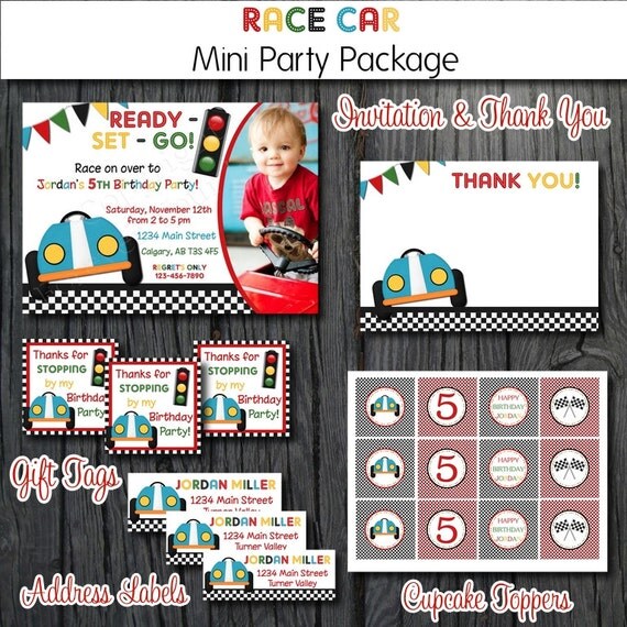 Race Car Birthday Party Package - DIY Printables Il_570xn
