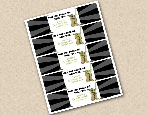 Yoda Inspired Water Bottle Labels Il_570xn