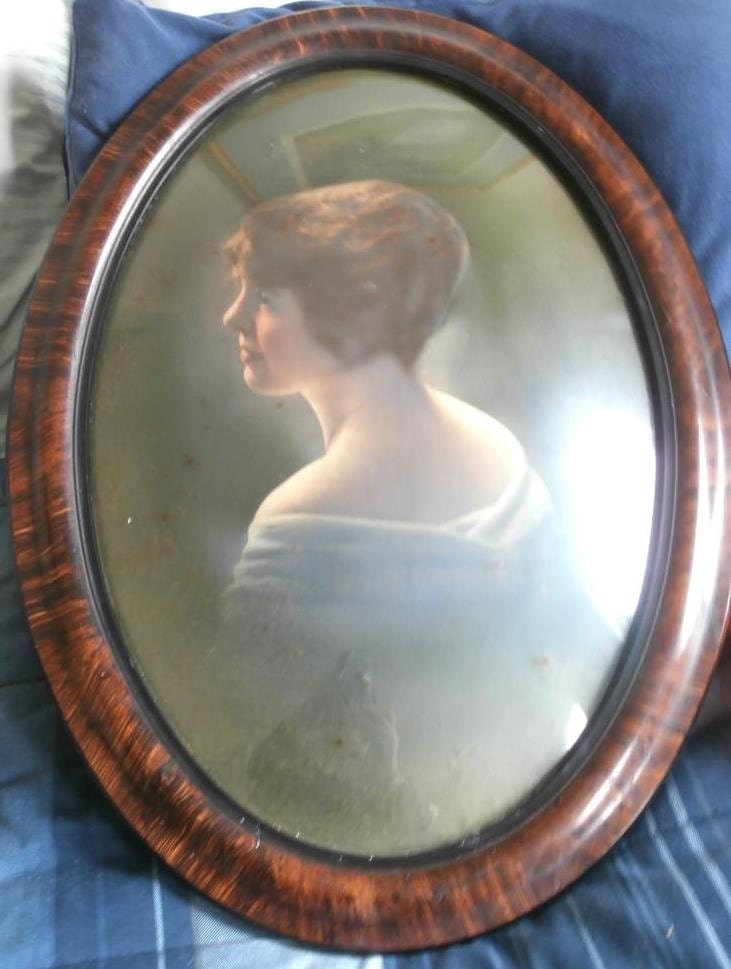 Victorian Oval Bubble Glass Picture and Frame by Pascalene on Etsy