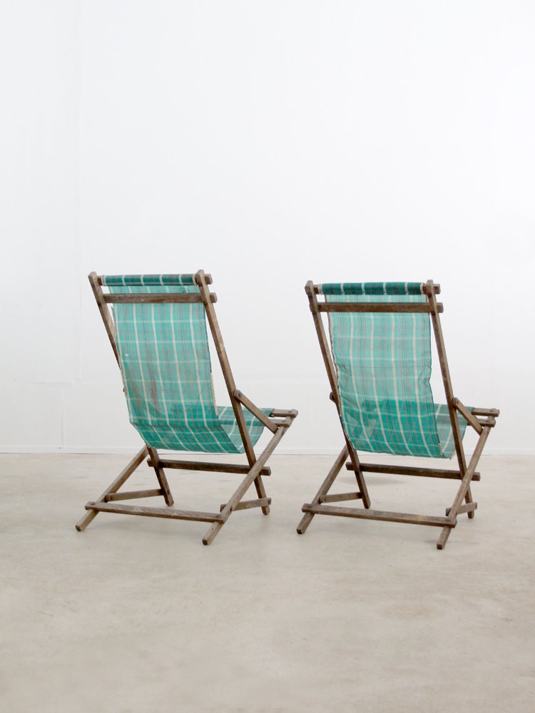 vintage deck chairs / rocking beach chairs - 86home