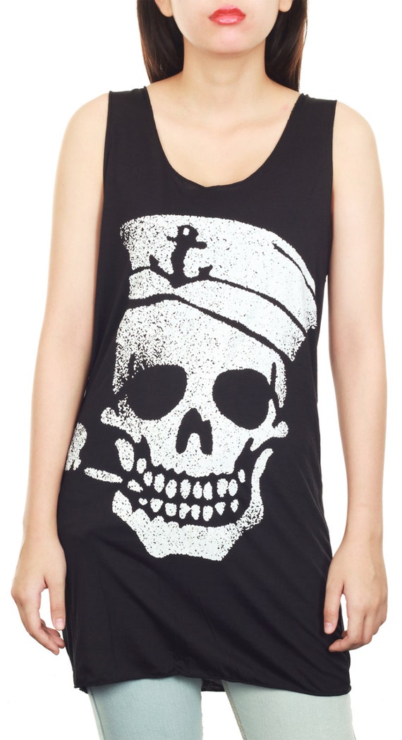 skull pirate print tunic