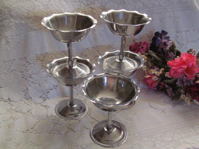 Stainless Steel Ice Cream Sundae Stemmed Dish By Estatefinds4u2 7032