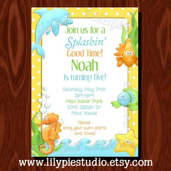 NEW- Under the Sea Birthday Invitation PRINTABLE Digital File Il_570xn