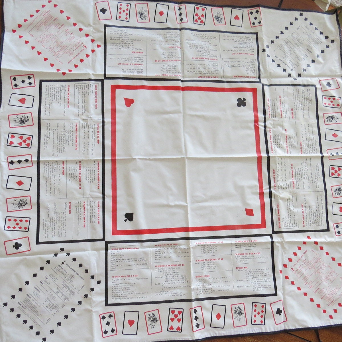 Vintage BRIDGE EASY Vinyl Bridge Card Table by