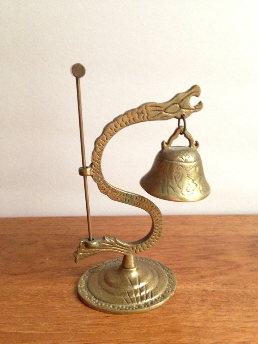 Vintage Brass Dragon Bell - OverniteVintage