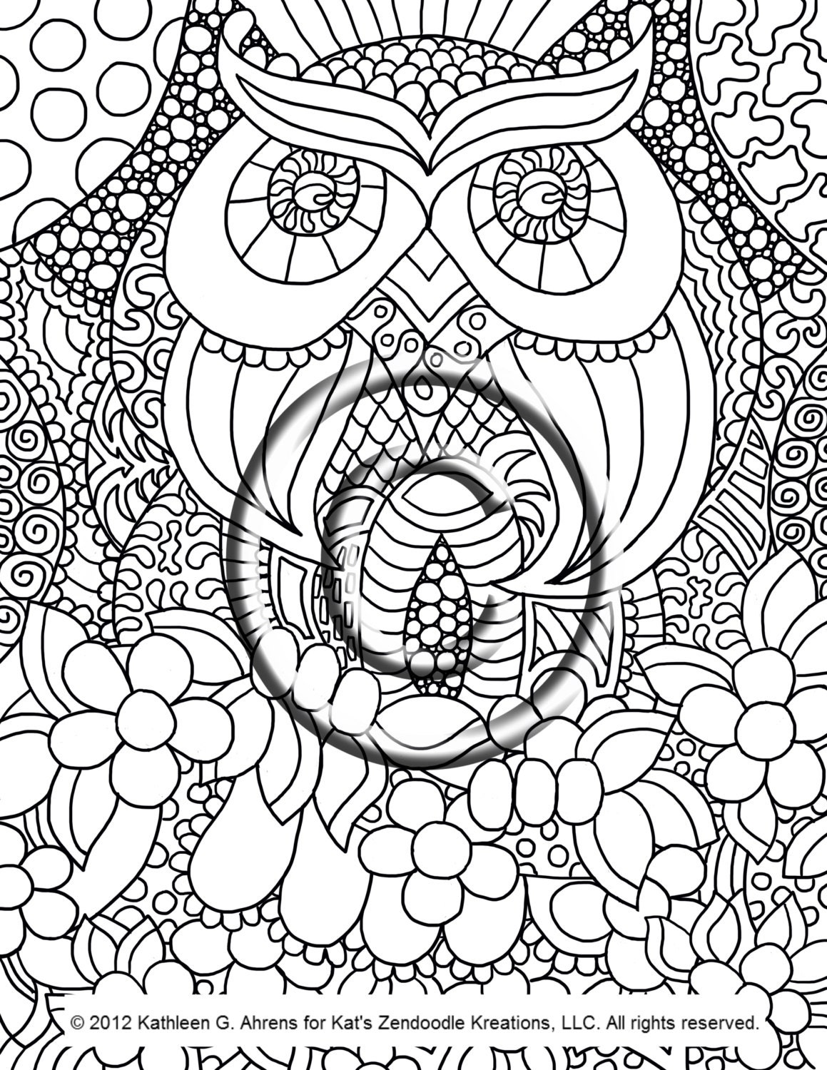 Coloring Pages For Adults Abstract Owls
