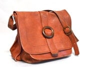 Vintage Rust Leather Medium Shoulder Satchel Bag - 1970s - Colombian - RebootVintage