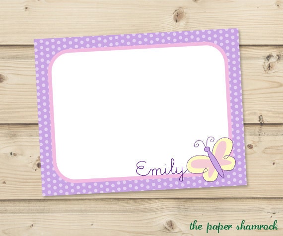 Butterfly, Kids Thank you Cards, Printable Thank you Cards for Kids, Personailized Thank you Cards Il_570xn