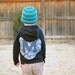Monogrammed Hooded sweatshirt for toddler or baby Boy- bicycle initial hoodie Michael Miller fabric