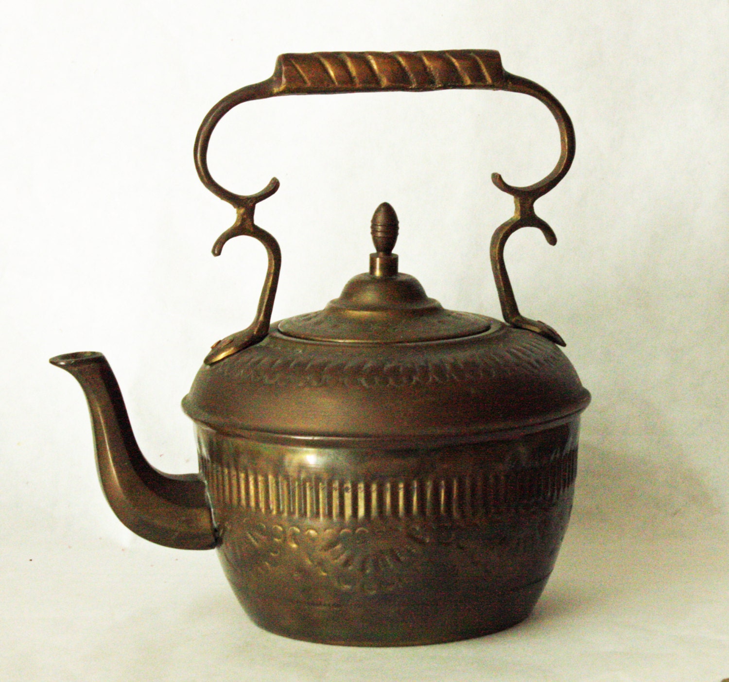 Vintage Brass Kettle Tea Pot by BuyBackYesterday on Etsy