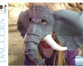 Elephant Mask PDF PATTERN.  One size fits most.  Instant Download. - EbonyShae