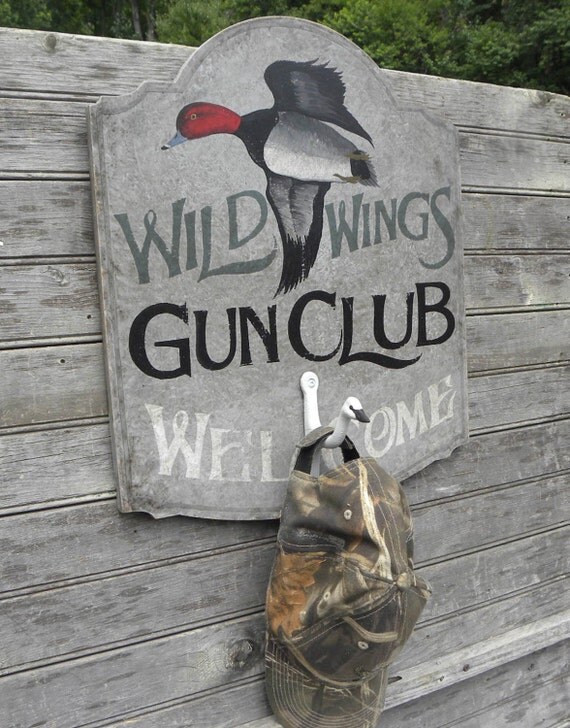 Hunt Club Sign original art waterfowl decor by ZekesAntiqueSigns