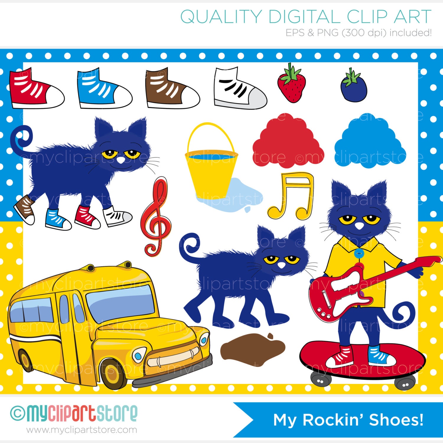 pete the cat free clipart - photo #15
