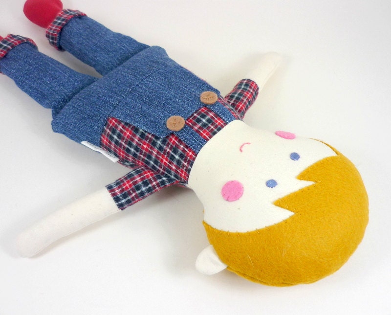Boy Rag Doll Eco Friendly Fabric Doll for Boys by CleoAndPoppy