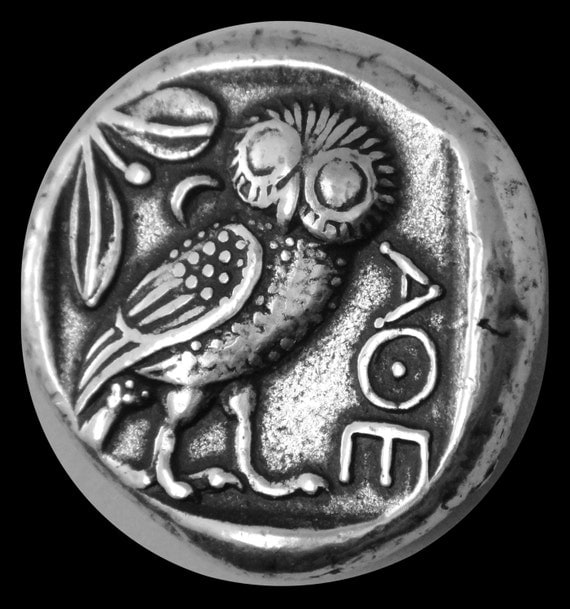 Mark of Athena, If you are a Percy Jackson Fan, You must own this coin! Owl and Athena, 24K Gold Plate or Heavy Silver Plate