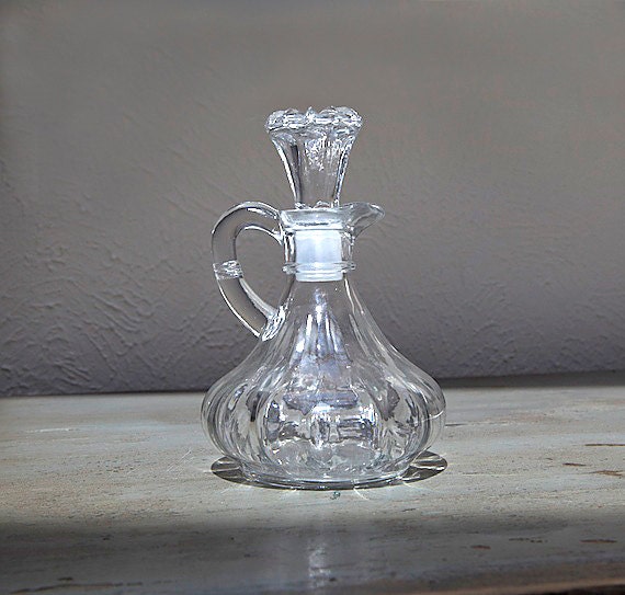 Vintage Glass Cruet or Decanter with Stopper by jworne2 on Etsy