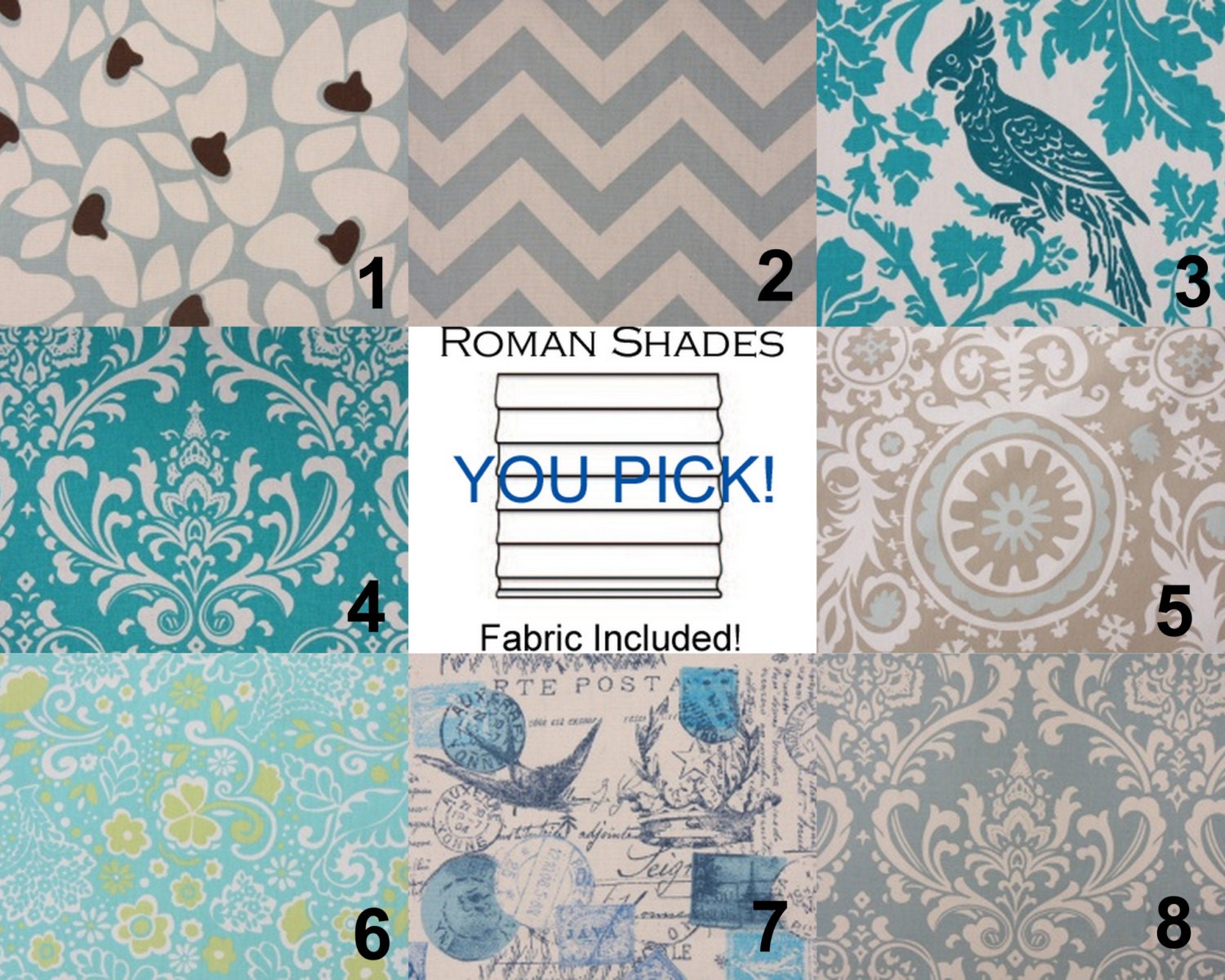 Custom Roman Shades FABRIC INCLUDED by ICDhomeandwear on Etsy