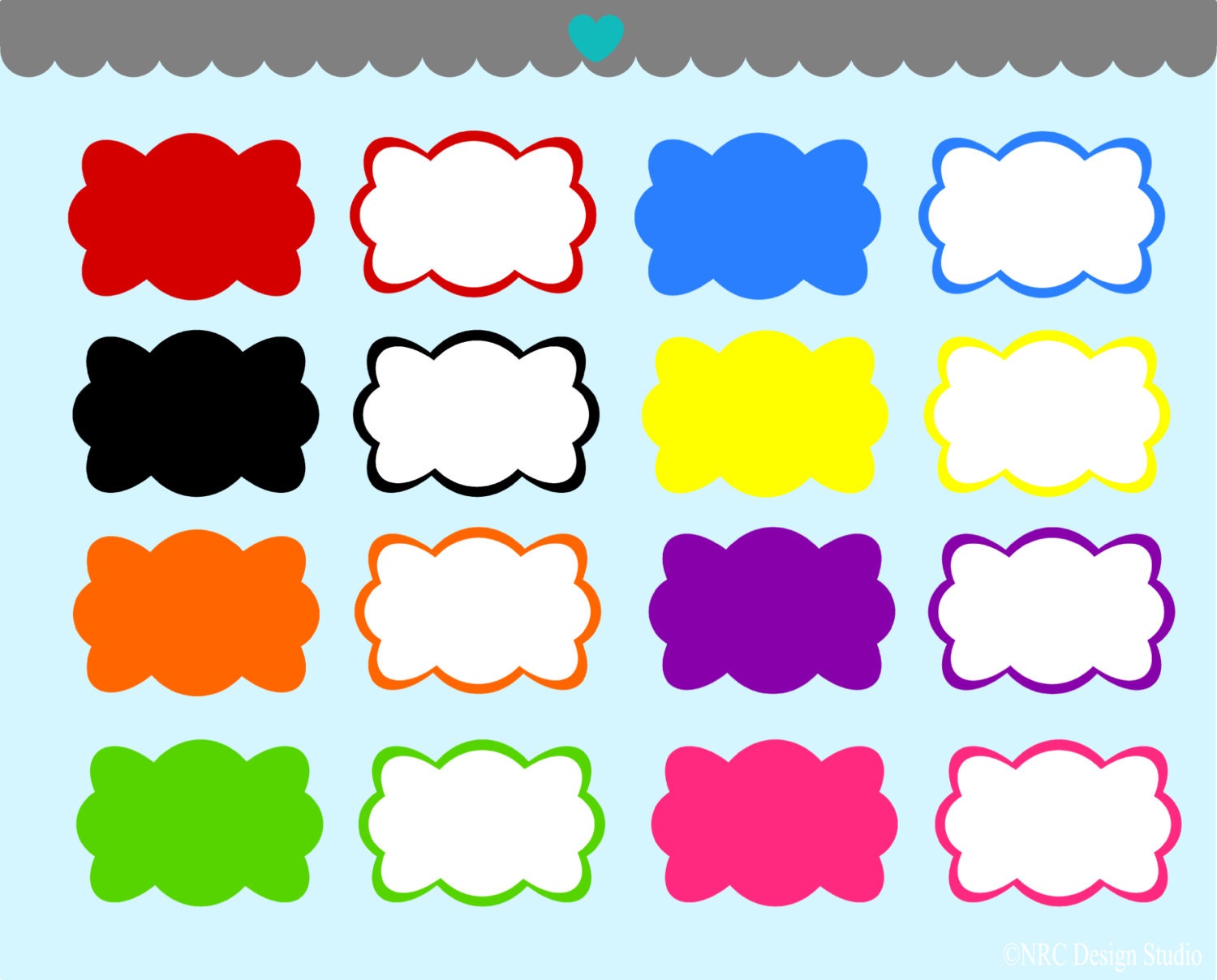 WINTER SALE - Candyland Labels Clip Art - Candy Wrapper Frames Clip Art - Digital Frames Clipart Il_570xn