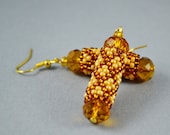 Toho Beads Earrings Sticks Peyote Flowers - BeadsAmi