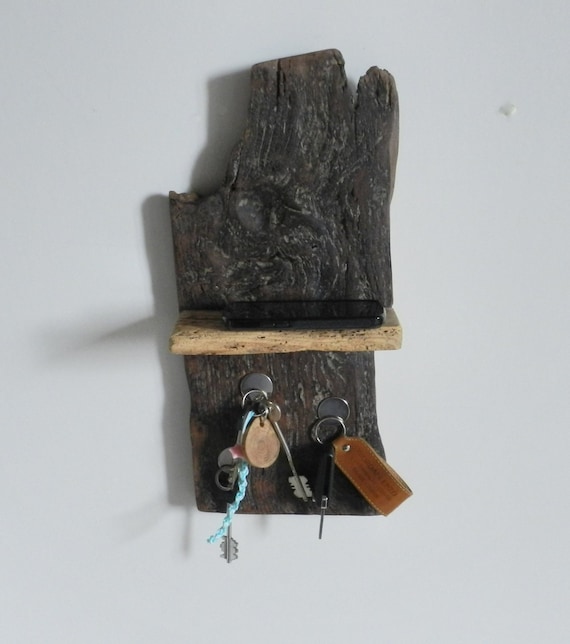 Rustic Wooden Key Holder Shelf Natural by STWooDandCo