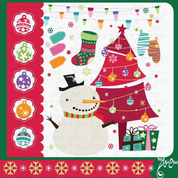Christmas ClipArt Elements Cm010 Personal and Commercial Use, cards, invitations, scrapbooking and all paper crafts Il_570xn