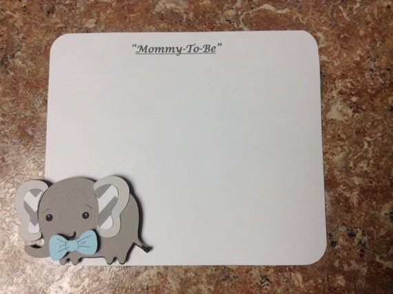 Elephant "Wish/Advice" cards for a Baby Boy Shower