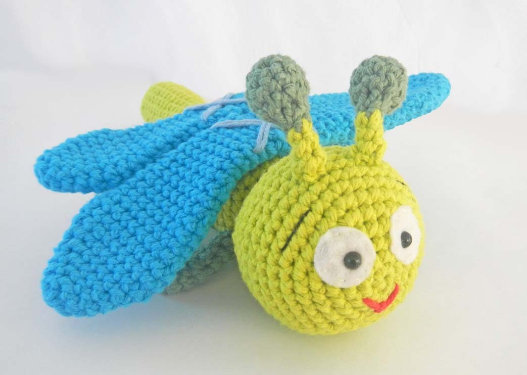 Crochet Toy Dragonfly - Amigurumi Bug Stuffed Animal - HerterCrochetDesigns