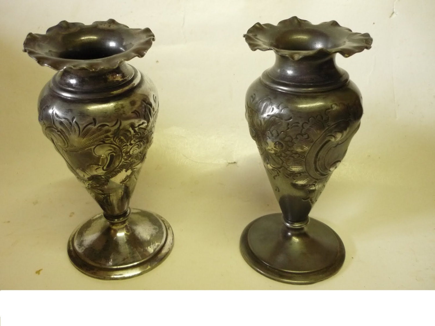 Popular items for vintage metal vase on Etsy