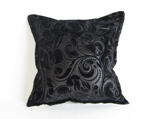 Black Pillow-Velvet Pillow-Decorative Modern Throw Pillow Cover - Modern Home Decor - PillowMarket