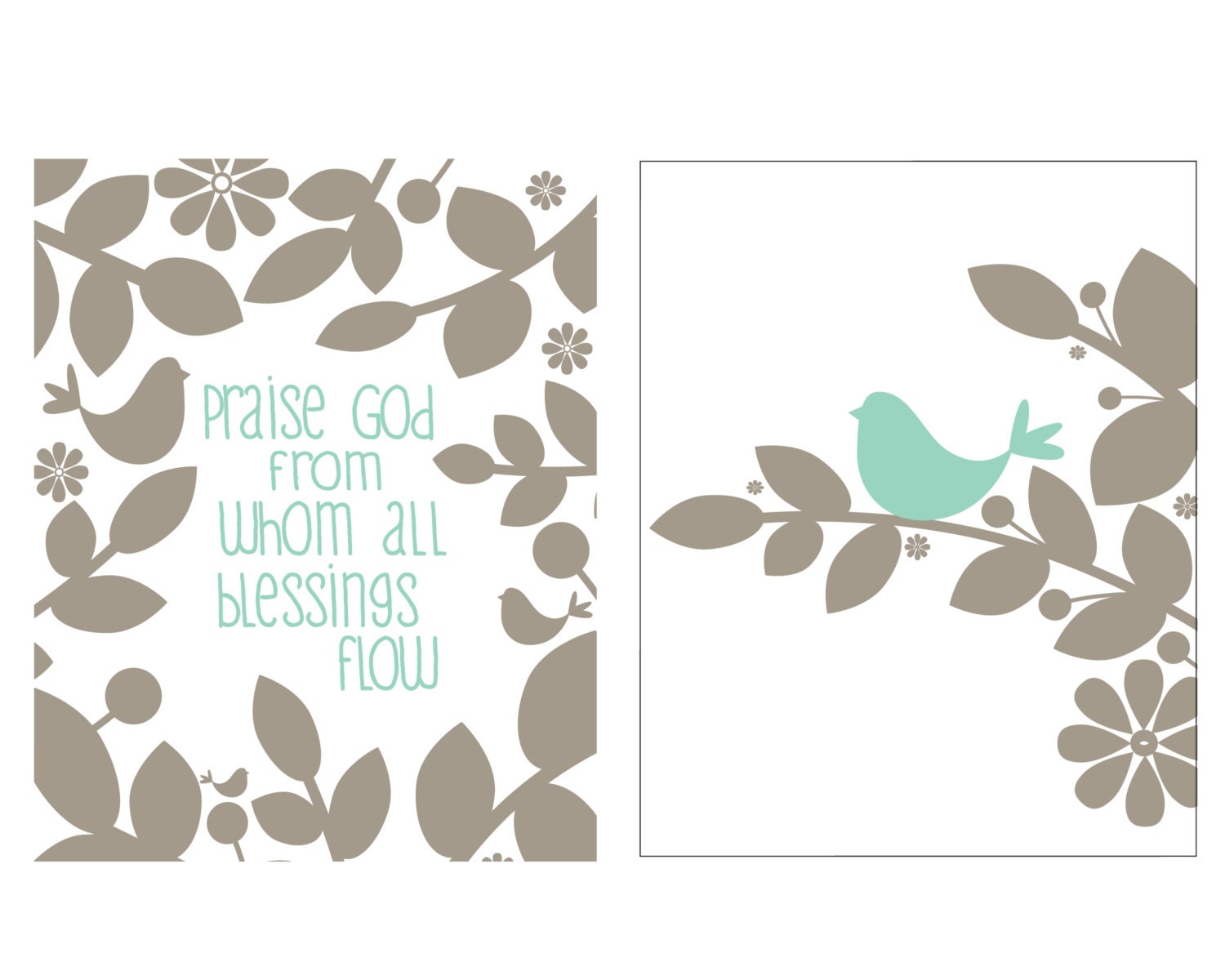 Praise God / Bird print set