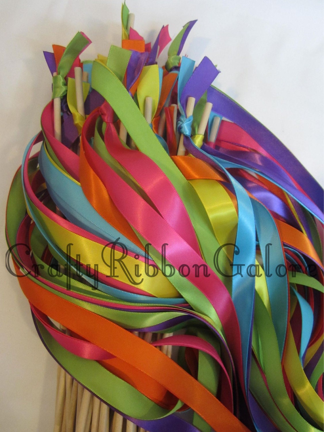 Wedding Wands 125 Double Streamers NO bells. Ribbons and/or lace your choice of colors Il_570xn