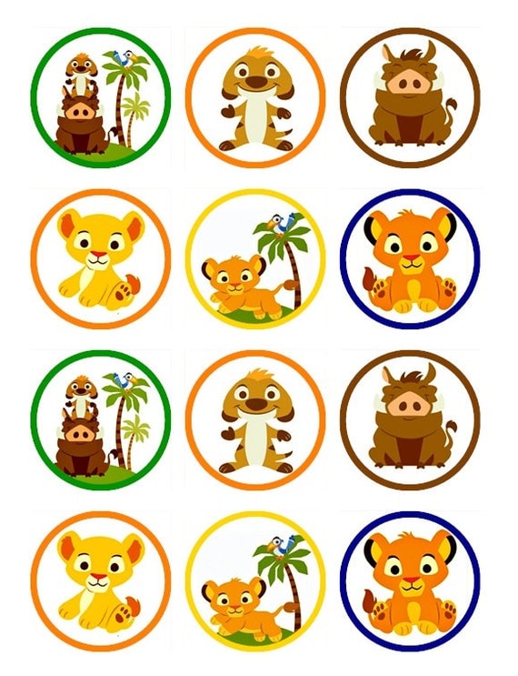 Items similar to BABY LION KING Edible Image Cupcake Toppers Baby