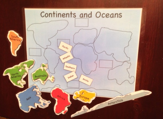 Continents Cut And Paste Puzzle