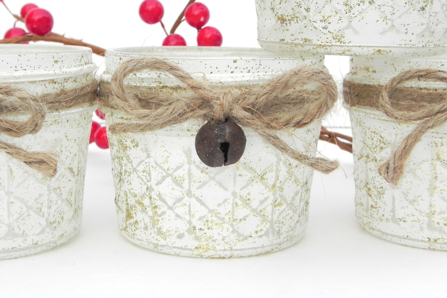 Items similar to Christmas Mason Jar Votive/Tea Light Holder, Christmas
