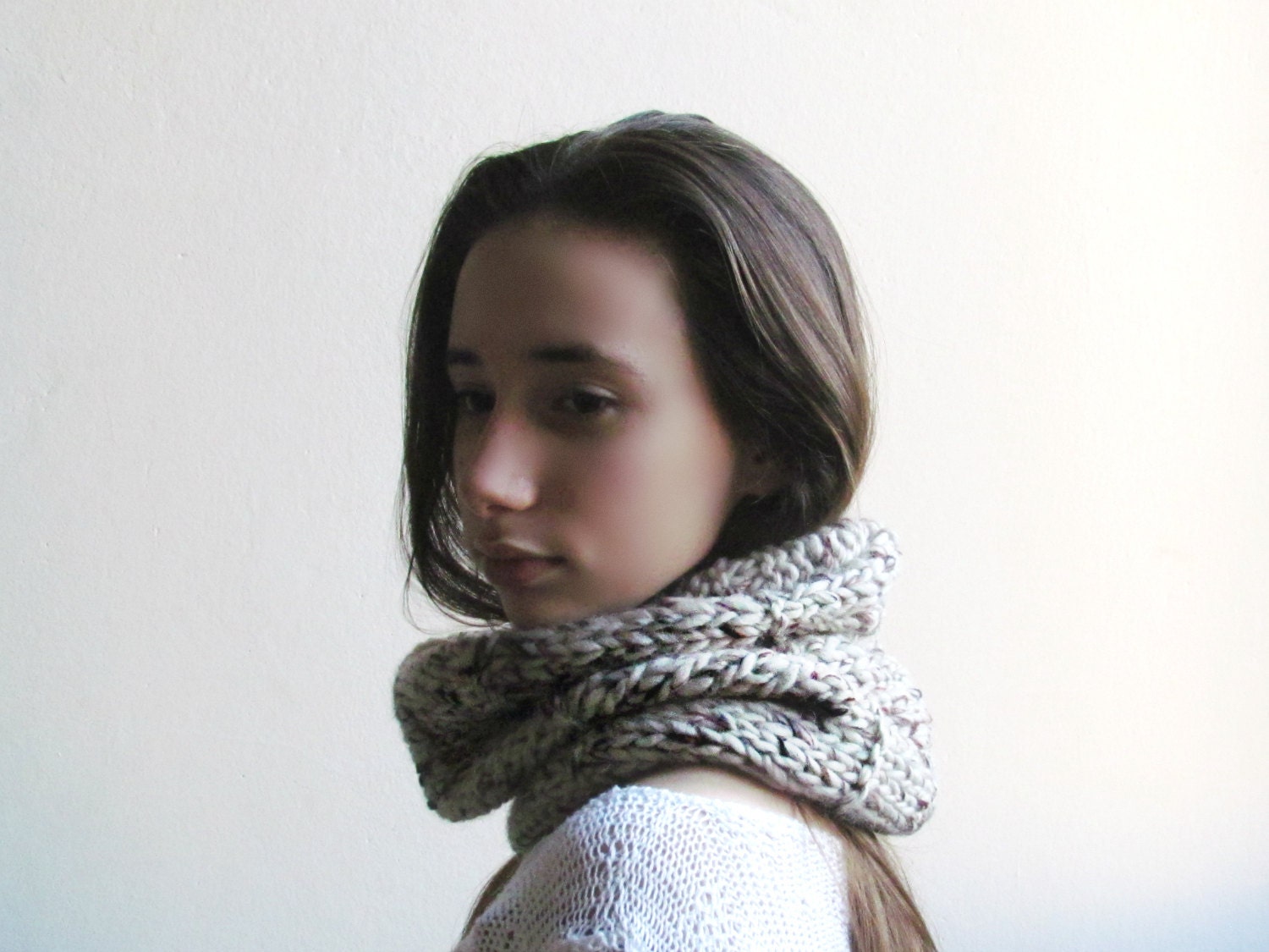 Oatmeal scarf /  Pure wool / Rustic fashion / Winter accessories unisex / winter scarf