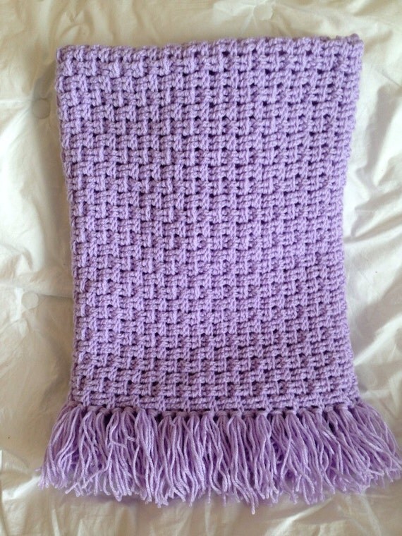 Beautiful Crochet Baby Blanket Lavender by CornerCraftCreations