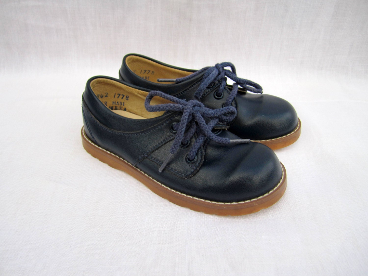 Children's Navy Blue Vintage Dress Shoes . by WillowMoonVintage