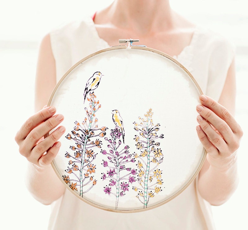 Items similar to Wedding decor Embroidery hoop with love birds home