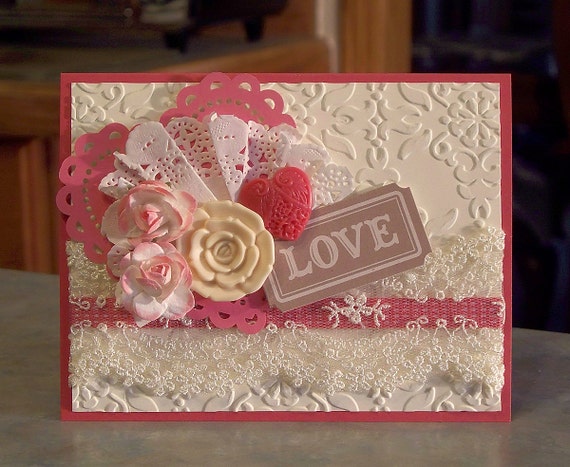 LOVE Card using Stampin Up Artisians Embellishments Anniversary or Valentine's Day