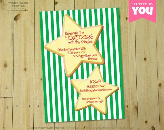 Christmas SUGAR COOKIE Invitation - Personalized DIY Printable Star Invite // Christmas Party // Christmas Card // Cookie Exchange Il_570xn